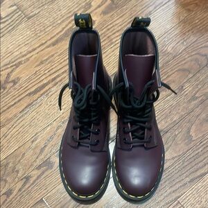 Dr. Martens Burgundy Leather Boots